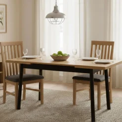 Tavoli Allungabili|Cucina > Dmora Tavolo allungabile 6-8 posti 160x90cm legno - Aryal Marrone Rovere Nodi