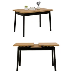 Tavoli Allungabili|Cucina > Dmora Tavolo allungabile 6-8 posti 160x90cm legno - Aryal Marrone Rovere Nodi