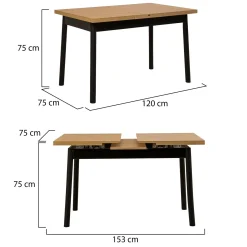 Tavolo allungabile 6-8 posti 153x75cm nero - Rodello