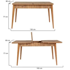 Tavolo allungabile 6-8 posti 165x80cm quercia - Loiano