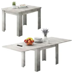 Tavoli Allungabili|Cucina > Dmora Tavolo allungabile 6-8 posti 90x90cm - Airin Grigio