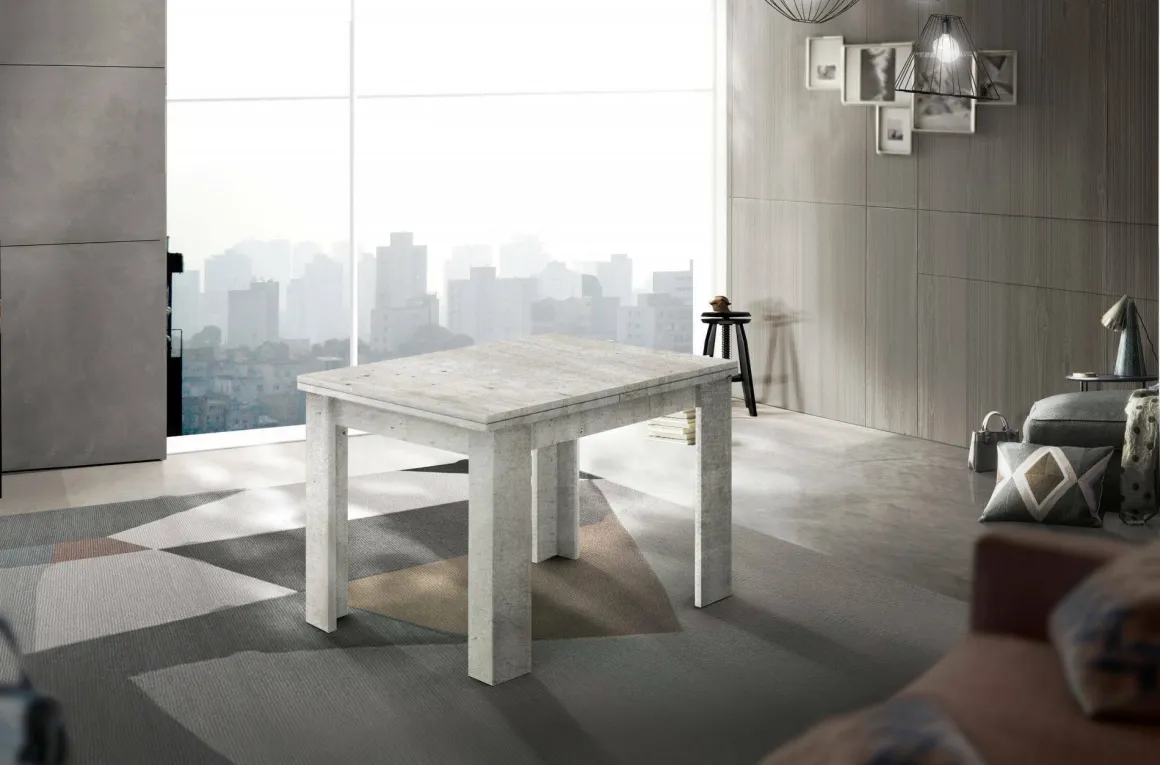 Tavolo allungabile 6-8 posti 90x90cm cemento - Airin