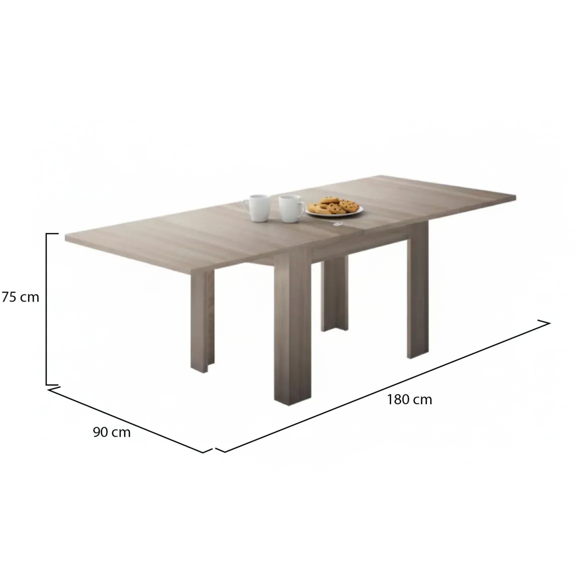 Tavoli Allungabili > Dmora Tavolo allungabile 8-10 posti 137x90cm acacia - Takumi Marrone Acacia
