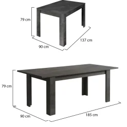 Tavoli Allungabili > Dmora Tavolo allungabile 8-10 posti 137x90cm - Takumi Bianco Lucido