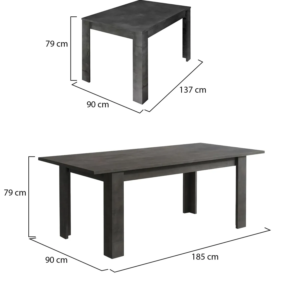 Tavoli Allungabili > Dmora Tavolo allungabile 8-10 posti 137x90cm - Takumi Bianco Lucido