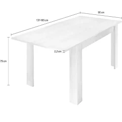 Tavoli Allungabili|Cucina > Dmora Tavolo allungabile 8-10 posti 140/190x90cm ardesia - Arizon Grigio Ardesia