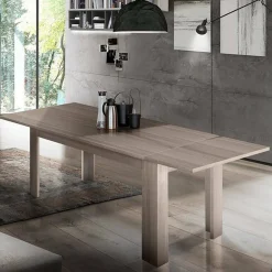 Tavoli Allungabili|Cucina > Dmora Tavolo allungabile 8-10 posti 160/220x88cm cemento - Artino Grigio Cemento