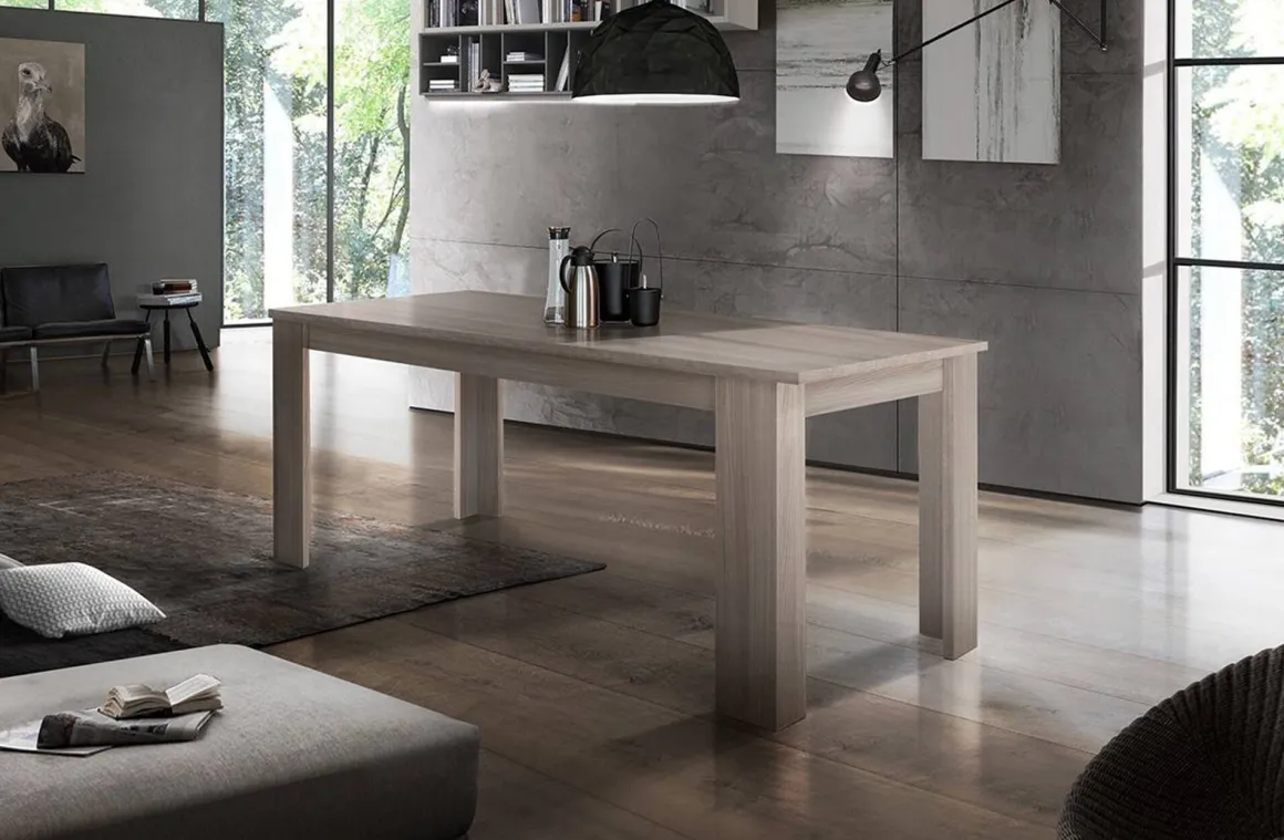 Tavoli Allungabili|Cucina > Dmora Tavolo allungabile 8-10 posti 160/220x88cm cemento - Artino Grigio Cemento
