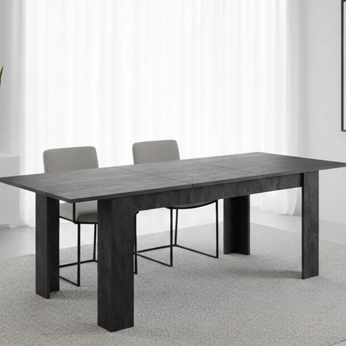 Tavolo allungabile 8-10 posti 160/220x88cm grigio - Artino