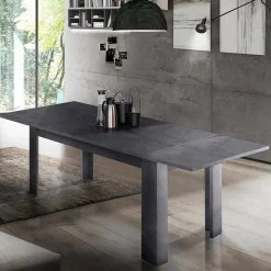 Tavoli Allungabili|Cucina > Dmora Tavolo allungabile 8-12 posti 160/210x90cm -Agenore Bianco Anticato