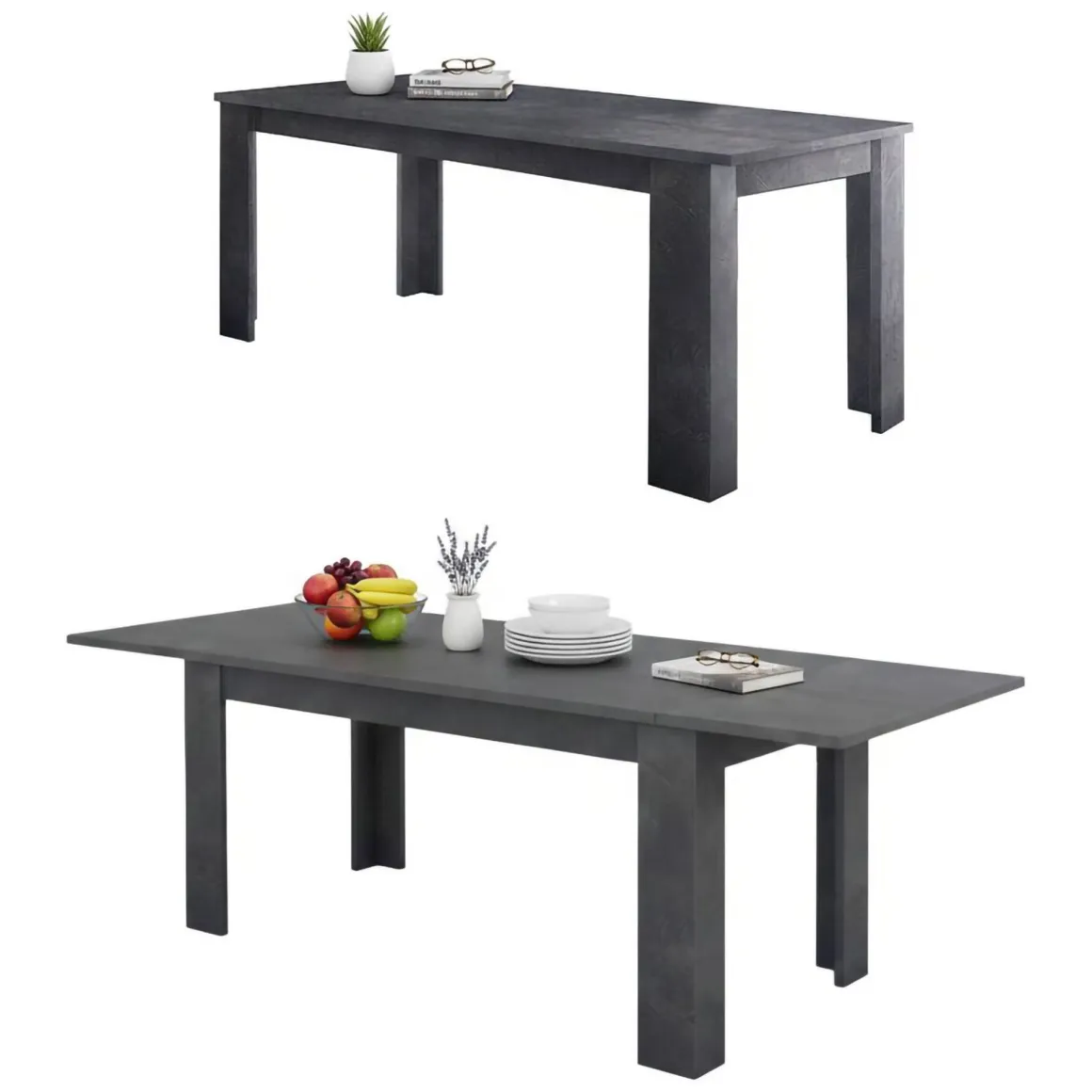 Tavolo allungabile 8-12 posti 160/210x90cm ardesia - Agenore