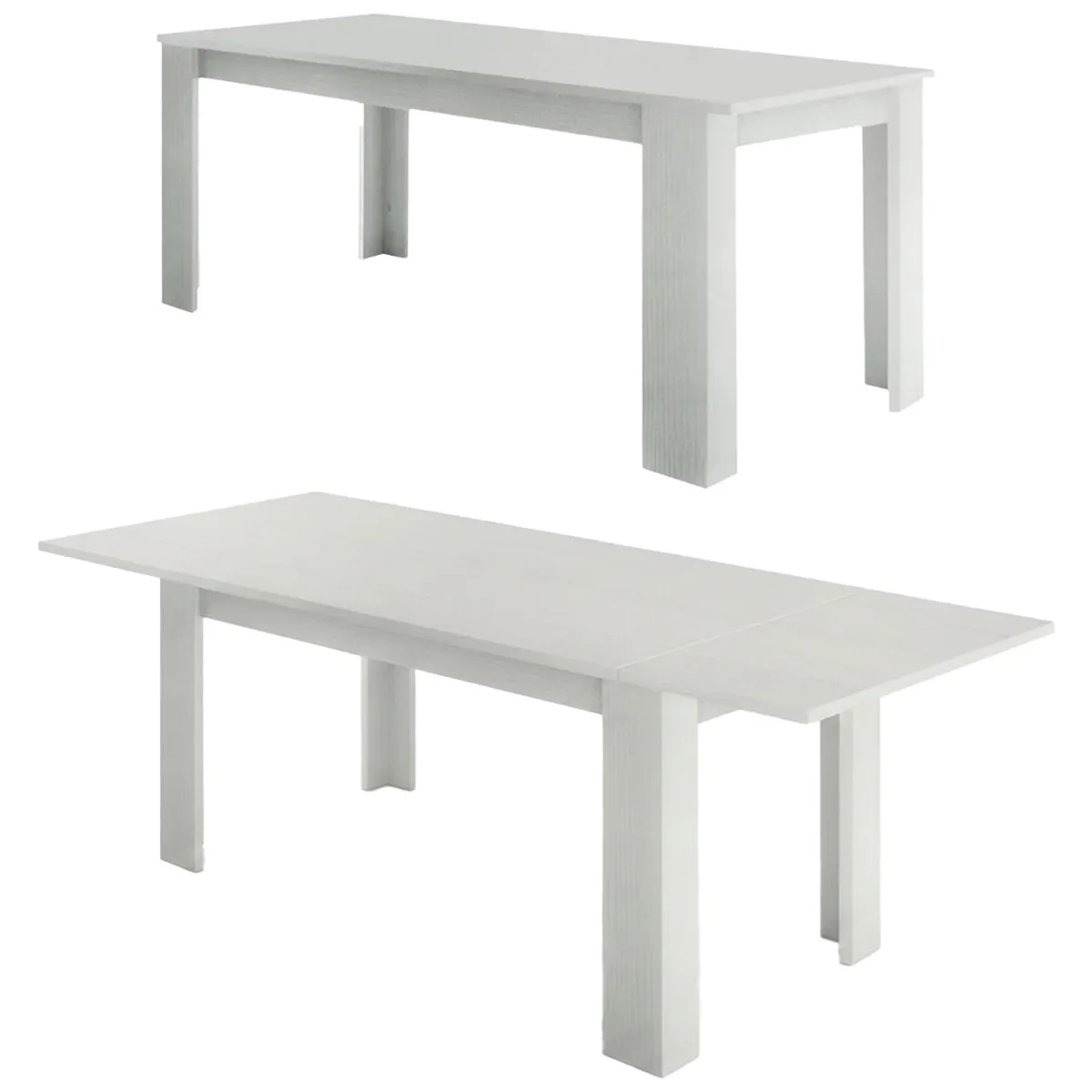 Tavoli Allungabili|Cucina > Dmora Tavolo allungabile 8-12 posti 160/210x90cm -Agenore Bianco Anticato