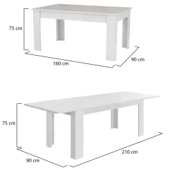 Tavoli Allungabili|Cucina > Dmora Tavolo allungabile 8-12 posti 160/210x90cm cemento - Agenore Grigio Cemento