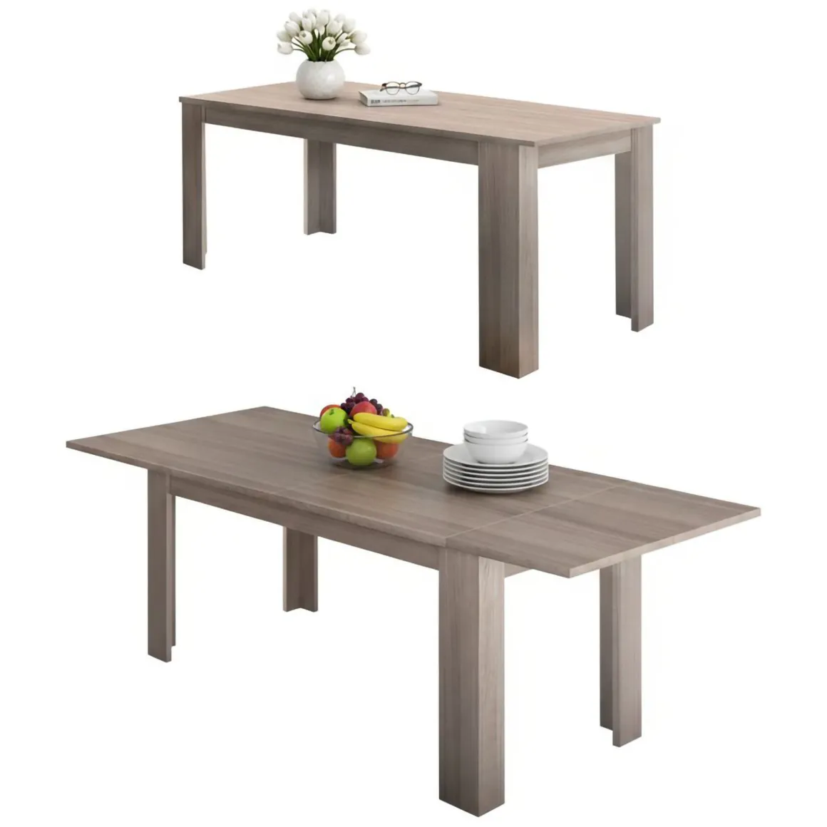Tavoli Allungabili > Dmora Tavolo allungabile 8-12 posti 180x95cm - Arvier Bianco