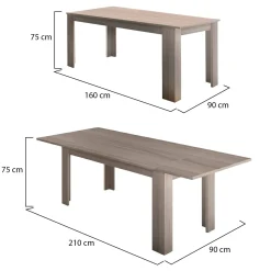 Tavoli Allungabili > Dmora Tavolo allungabile 8-12 posti 180x95cm - Arvier Bianco