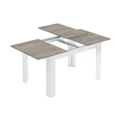Tavolo allungabile pranzo 6-8 posti 140/190x90cm rovere grigio e bianco - Abudula