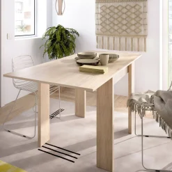 Tavoli Allungabili|Cucina > Dmora Tavolo allungabile quadrato 4-6 posti 79/134x67cm rovere - Alamaro Marrone Rovere