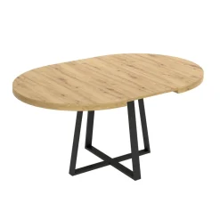 Tavolo allungabile rotondo salvaspazio 6-8 posti 110/158x110cm legno - Andia