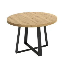 Tavolo allungabile rotondo salvaspazio 6-8 posti 110/158x110cm legno - Andia