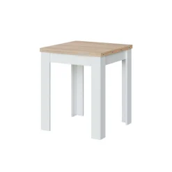 Tavoli Allungabili|Cucina > Dmora Tavolo allungabile salvaspazio 4-6 posti 67x67/135cm bianco e rovere - Aratro Marrone, Bianco Rovere