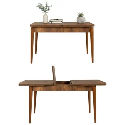 Tavolo allungabile vintage 6-8 posti 130x80cm noce - Dorotea