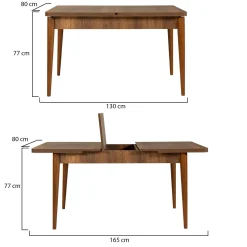 Tavolo allungabile vintage 6-8 posti 130x80cm noce - Dorotea