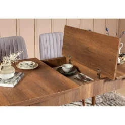 Tavolo allungabile vintage 6-8 posti 130x80cm noce - Dorotea