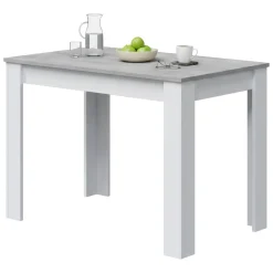 Tavolo cucina rettangolare 6 posti bianco e cemento 109x67cm - Anat