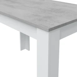 Tavolo cucina rettangolare 6 posti bianco e cemento 109x67cm - Anat