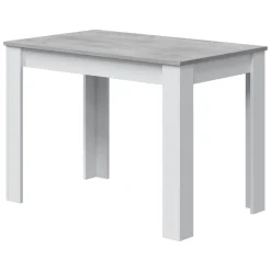 Tavolo cucina rettangolare 6 posti bianco e cemento 109x67cm - Anat