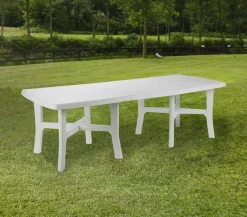 Tavolo da esterno Adonas, 160x90h72 cm, Bianco