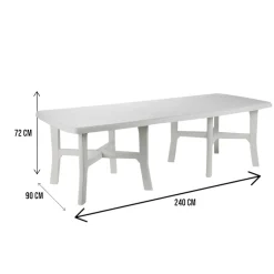 Tavolo da esterno Adonas, 160x90h72 cm, Bianco
