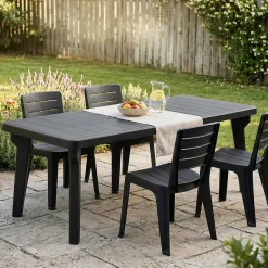 Tavolo da esterno allungabile 8-10 posti 160/220x90cm antracite - Anatre