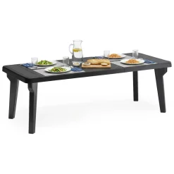 Tavolo da esterno allungabile 8-10 posti 160/220x90cm antracite - Anatre