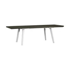 Tavolo da esterno allungabile 8-10 posti 162/241x100cm bianco e grigio scuro - Penticton