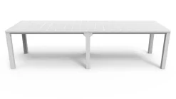 Tavolo da esterno allungabile 8-12 posti 147/294x90cm bianco - Brossard