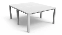 Tavolo da esterno allungabile 8-12 posti 147/294x90cm bianco - Brossard
