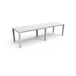 Tavolo da esterno allungabile 8-12 posti 147/294x90cm bianco - Brossard