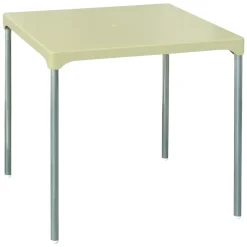Tavolo da Esterno Beige 4 Posti Tavolo Tavolo Fisso Quadrato 75x75x72h cm, Lunghezza Massima 75 cm Made in Italy - Brownstown