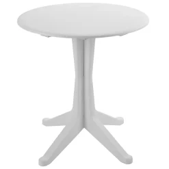 Tavolo da Esterno Bianco 2 Posti Tavolo Tavolo Fisso Rotondo 70x70x72h cm, Lunghezza Massima 70 cm Made in Italy - Trimble