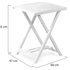 Tavolo da Esterno Bianco 2 Posti Tavolo Tavolo da Esterno Fisso 60x47x65h cm, Lunghezza Massima 50 cm Made in Italy - Ohatchee