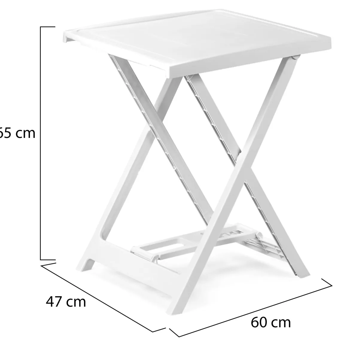 Tavolo da Esterno Bianco 2 Posti Tavolo Tavolo da Esterno Fisso 60x47x65h cm, Lunghezza Massima 50 cm Made in Italy - Ohatchee