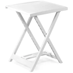 Tavolo da Esterno Bianco 2 Posti Tavolo Tavolo da Esterno Fisso 60x47x65h cm, Lunghezza Massima 50 cm Made in Italy - Ohatchee