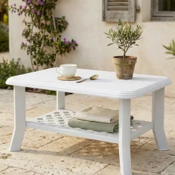 Tavoli Da Esterno > Dmora Tavolo da Esterno 4 Posti Tavolo Tavolo Fisso Quadrato 70x70x72h cm, Lunghezza Massima 70 cm Made in Italy - Straven Bianco