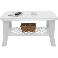 Tavoli Da Esterno > Dmora Tavolo da Esterno 4 Posti Tavolo Tavolo Fisso Quadrato 70x70x72h cm, Lunghezza Massima 70 cm Made in Italy - Straven Bianco