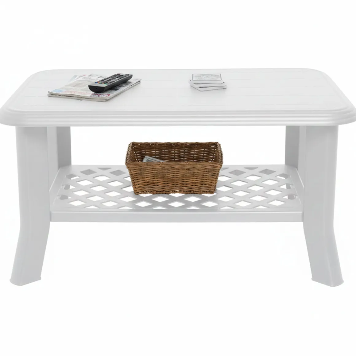 Tavoli Da Esterno > Dmora Tavolo da Esterno 4 Posti Tavolo Tavolo Fisso Quadrato 70x70x72h cm, Lunghezza Massima 70 cm Made in Italy - Straven Bianco