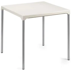 Tavolo da Esterno Bianco 4 Posti Tavolo Tavolo Fisso Quadrato 75x75x72h cm, Lunghezza Massima 75 cm Made in Italy - Brownstown