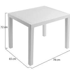 Tavolo da Esterno Bianco 4 Posti Tavolo Tavolo Fisso Rettangolare 78x65x72h cm, Lunghezza Massima 78 cm Made in Italy - Cobbtown