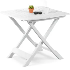 Tavolo da Esterno Bianco 4 Posti Tavolo Tavolo Pieghevole Rettangolare 79x72x70h cm, Lunghezza Massima 79 cm Made in Italy - Ruthton