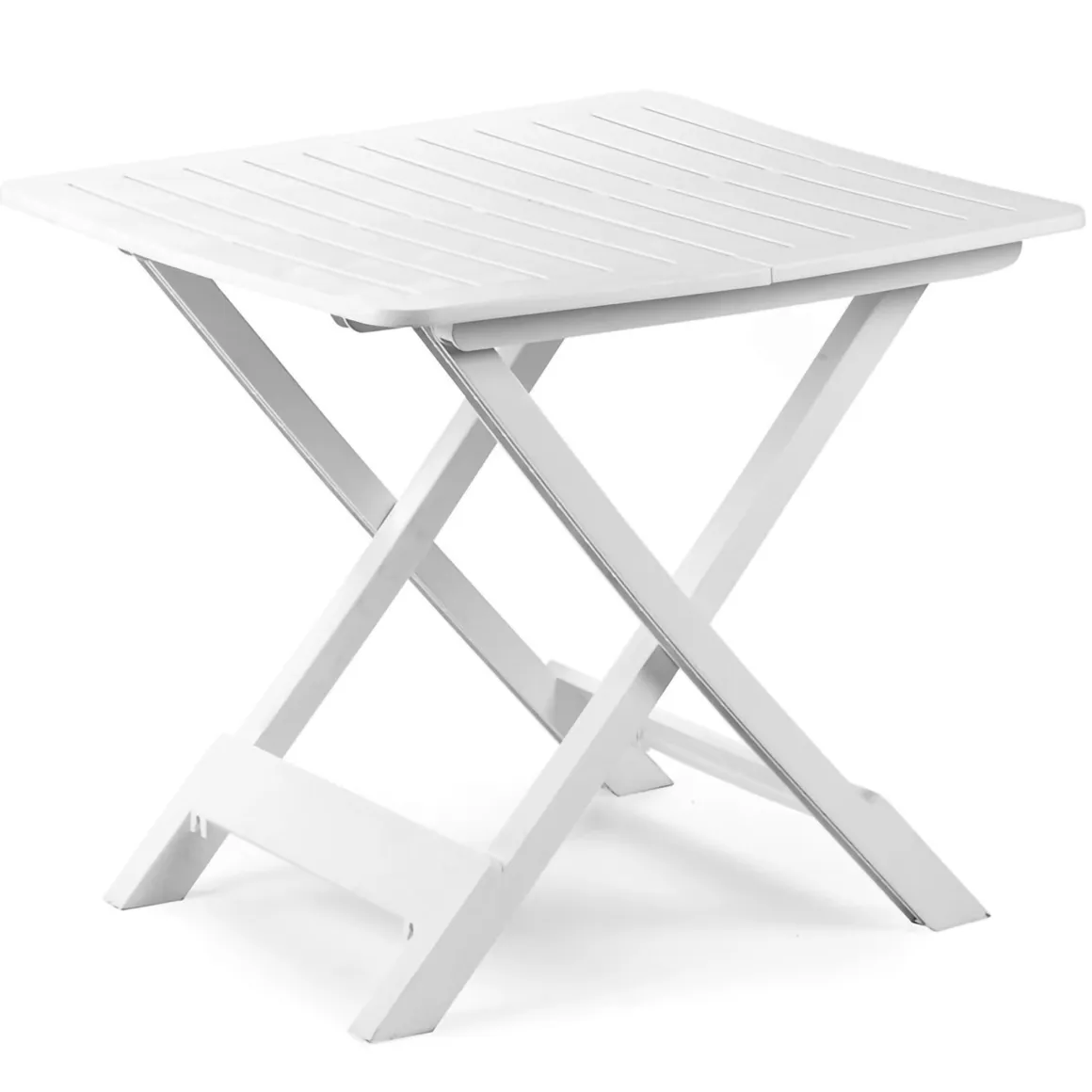 Tavolo da Esterno Bianco 4 Posti Tavolo Tavolo Pieghevole Rettangolare 79x72x70h cm, Lunghezza Massima 79 cm Made in Italy - Ruthton